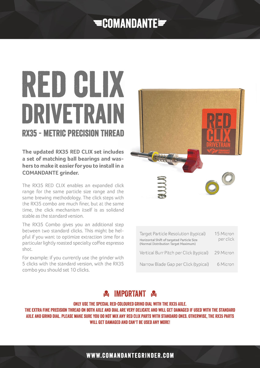 Comandante Red Clix Drivetrain – Caffe Fantastico